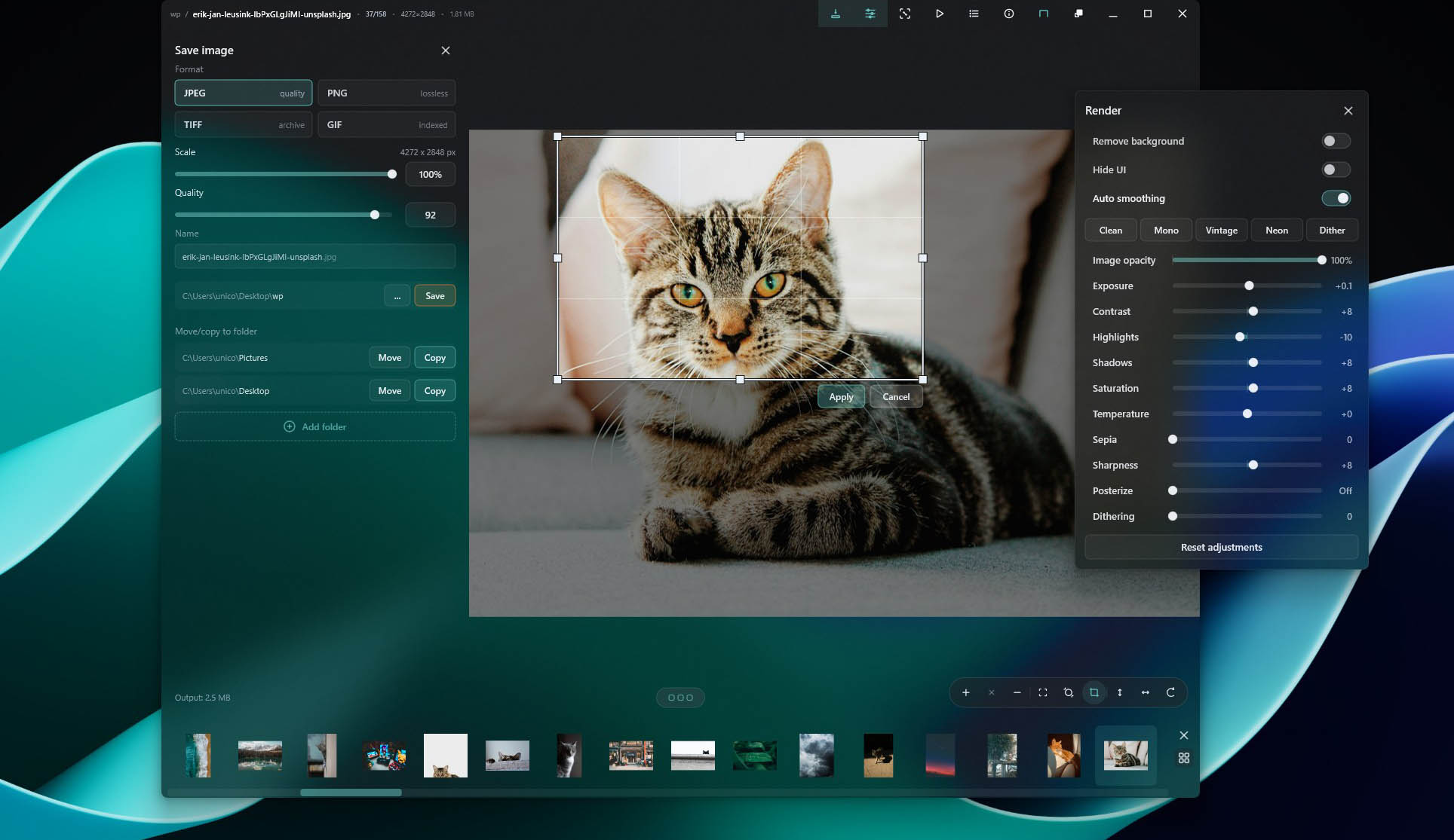 Nekopeek editing tools